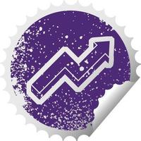 performance arrow graphic distressed sticker illustration icon vector