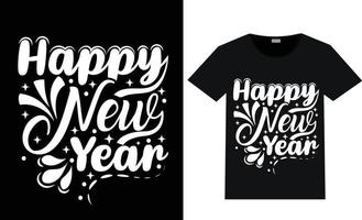 diseño de camiseta feliz año nuevo vector