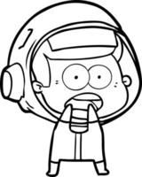 cartoon surprised astronaut vector