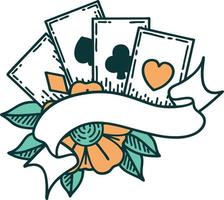 icono de estilo tatuaje de tarjetas y banner vector