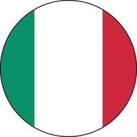 círculo de icono de Italia sobre fondo blanco. botón de la bandera de Italia. estilo plano vector