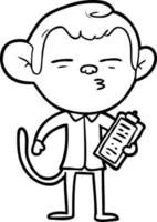 cartoon office monkey vector