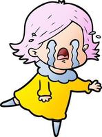 cartoon woman crying vector