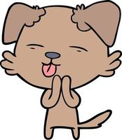 cartoon dog sticking out tongue vector