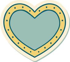 tattoo style sticker of a heart vector