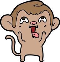 crazy cartoon monkey vector