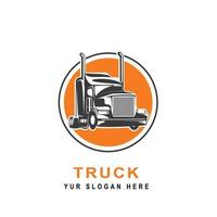 Truck logo. Vector illustration good for mascot or logo for freight forwarding industry, cargo, or logistic industry