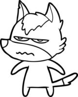 cartoon annoyed wolf vector