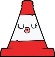 cartoon road traffic cone vector