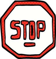 comic book style cartoon stop sign vector