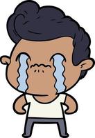 cartoon man crying vector