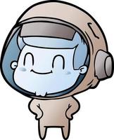 happy cartoon astronaut man vector