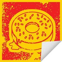 vector icon illustration of a tasty iced donut