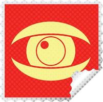 staring eye graphic vector square peeling sticker