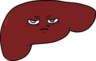 Vector cartoon liver