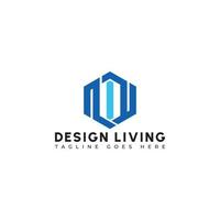 Abstract initial letter DL or LD logo in blue color isolated in white background applied for real estate company logo also suitable for the brands or companies have initial name LD or DL. vector