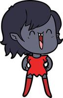 cute cartoon happy vampire girl vector