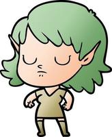 cartoon elf girl vector