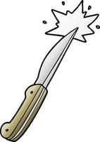 cartoon sharp kitchen knife vector