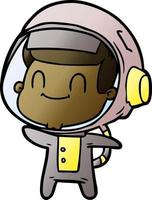 happy cartoon astronaut vector