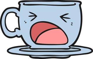 cartoon shouting tea cup vector