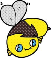 cute comic book style cartoon bee vector