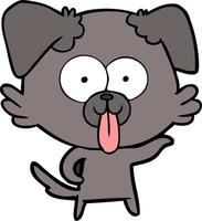 cartoon dog with tongue sticking out vector