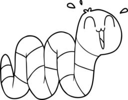 cartoon nervous worm vector