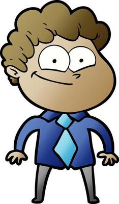 cartoon happy man