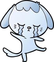 cartoon dog crying vector