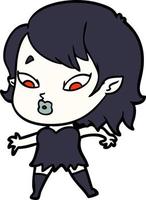 cute cartoon vampire girl vector