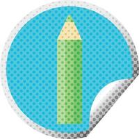 green coloring pencil graphic vector illustration circular sticker