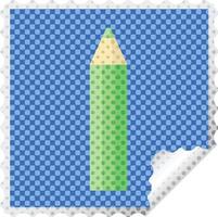 green coloring pencil graphic square sticker stamp vector