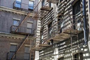 Rusted Fire ladder on abandoned photo