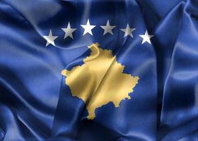 3D-Illustration of a Kosovo flag - realistic waving fabric flag photo