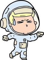 cartoon stressed astronaut vector