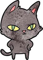 gato de dibujos animados con ojos brillantes vector