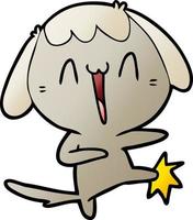 cartoon laughing dog kicking vector