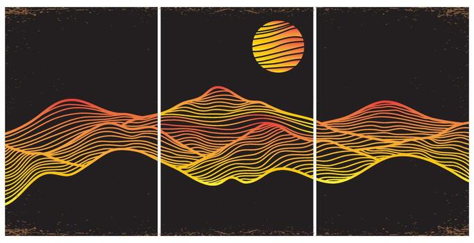 Japanese background with line wave pattern vector. Abstract template with geometric pattern. Mountain layout design in oriental style. vector