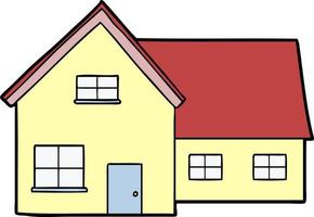 cartoon flat color style house vector