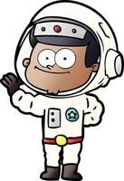 happy astronaut cartoon vector