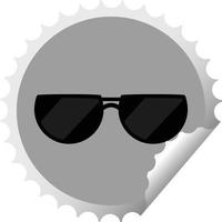 sunglasses graphic vector illustration round sticker stamp