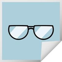spectacles graphic vector illustration square sticker
