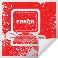 icono de vector ilustración de un error de computadora