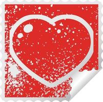 heart symbol graphic distressed sticker illustration icon vector