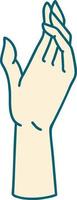 tattoo style icon of a hand vector