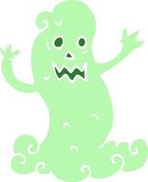 flat color illustration cartoon spooky ghost vector