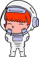 cartoon curious astronaut vector