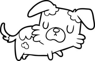 line drawing of a little dog vector