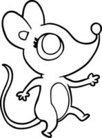 cute line drawing of a mouse vector